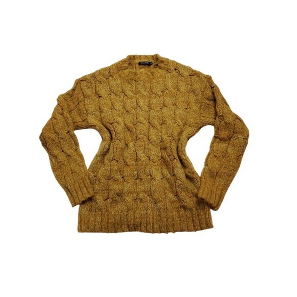 Doe Rae Knit Sweater Top Shirt Size Large L Mustard Yellow